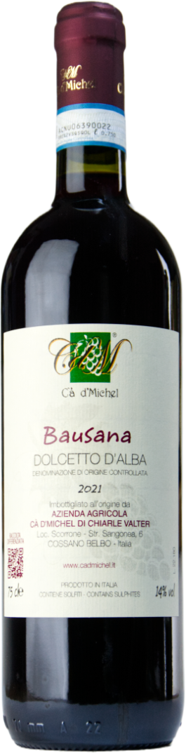 bottiglia di vino Bausana dolcetto d'alba
